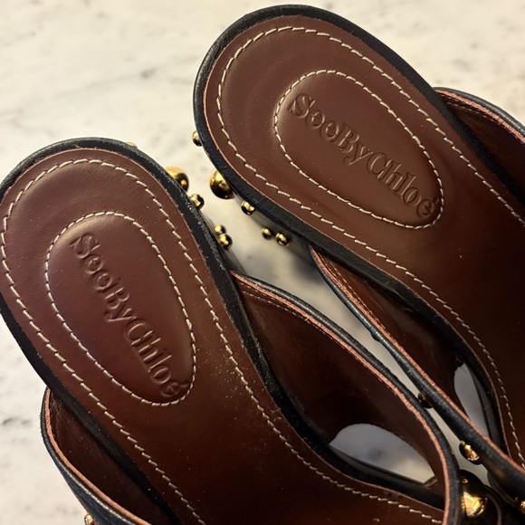 Gold Studded Chloe Heels - Picture 6 of 7